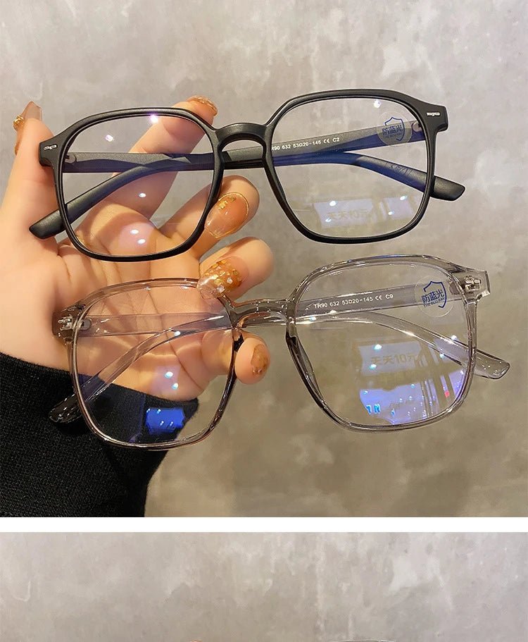 Square polygonal frame Plain glasses with blue membraneAzizaK