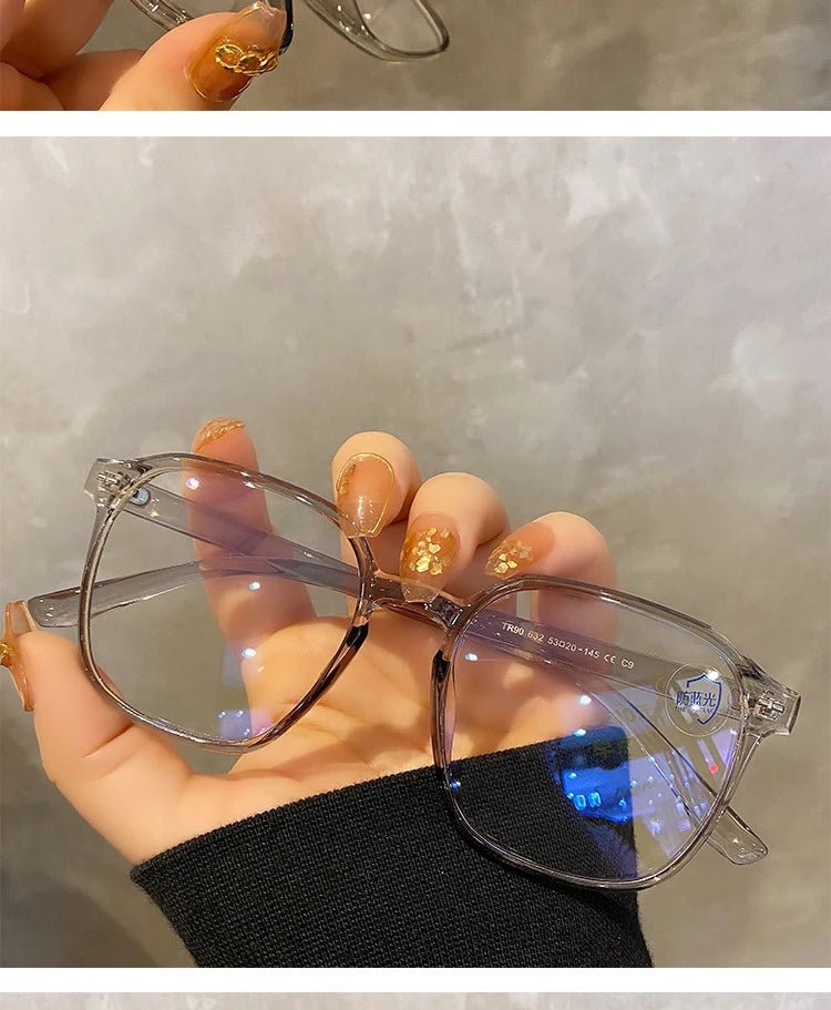 Square polygonal frame Plain glasses with blue membraneAzizaK