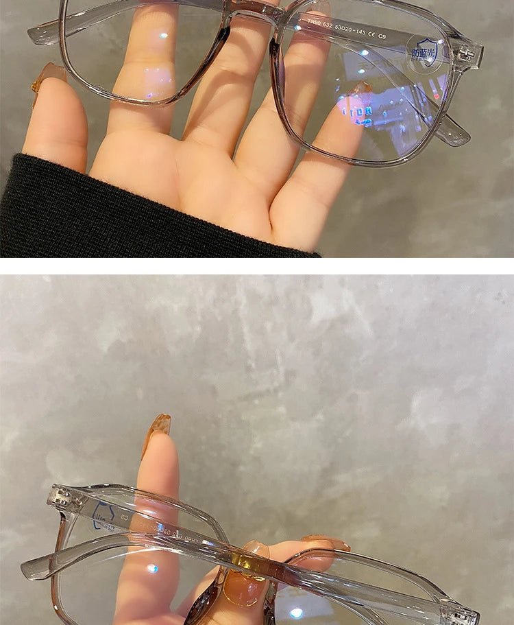 Square polygonal frame Plain glasses with blue membraneAzizaK