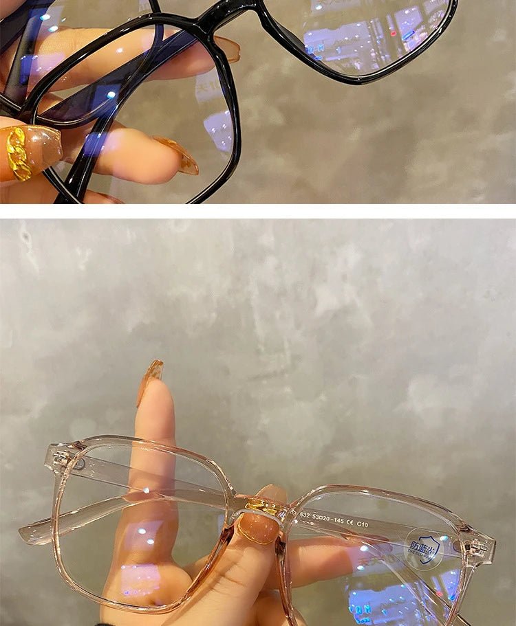 Square polygonal frame Plain glasses with blue membraneAzizaK