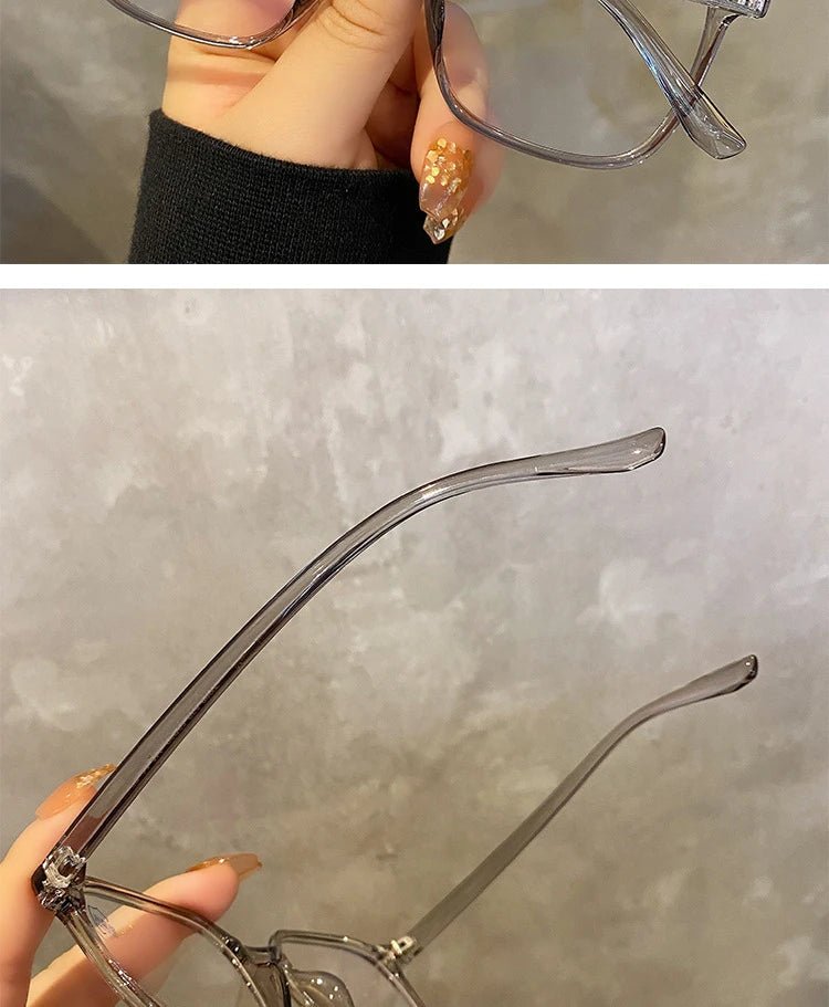Square polygonal frame Plain glasses with blue membraneAzizaK