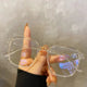 Square polygonal frame Plain glasses with blue membraneAzizaK