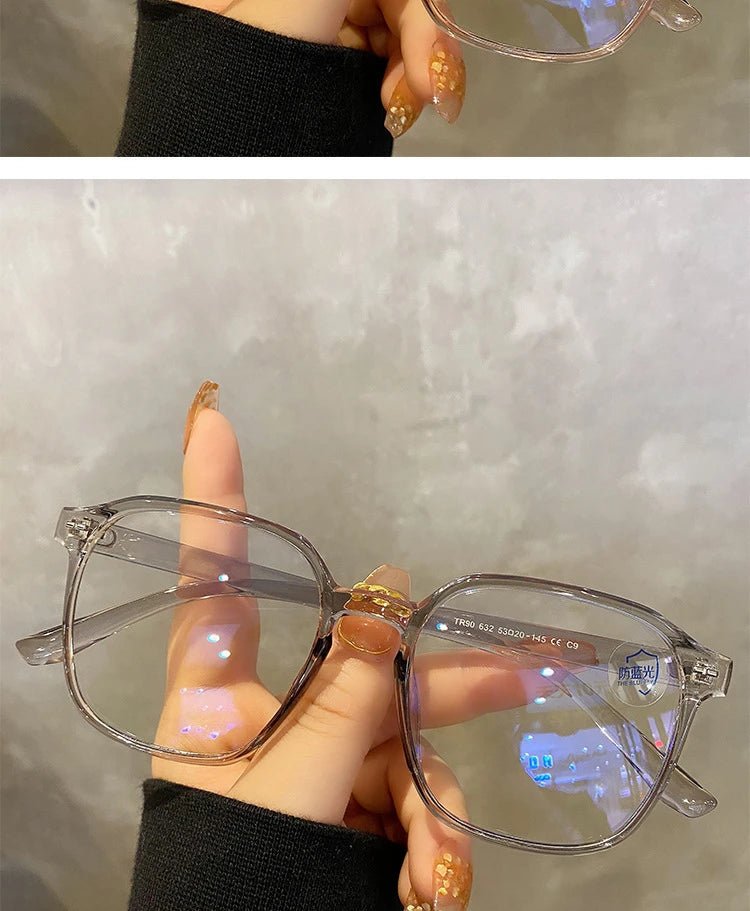 Square polygonal frame Plain glasses with blue membraneAzizaK
