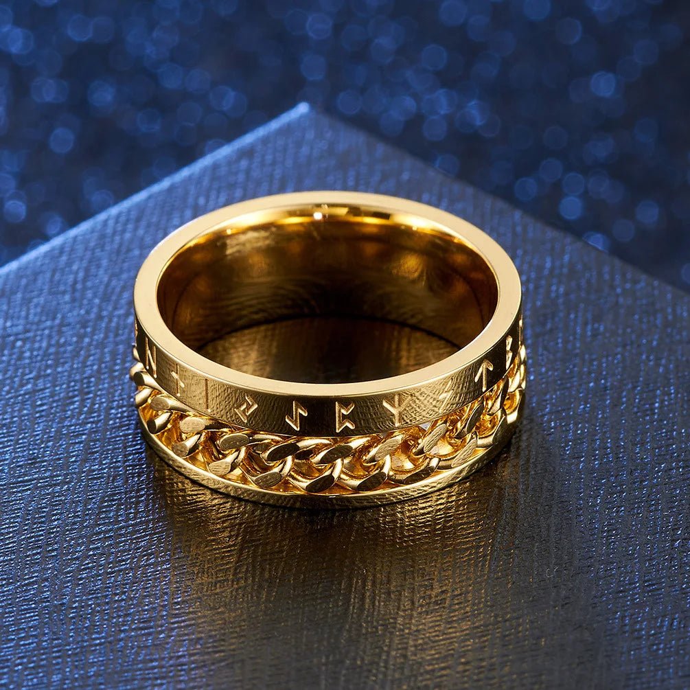Stainless Steel Rotating Anxiety Rings with Roman NumeralsAzizaK