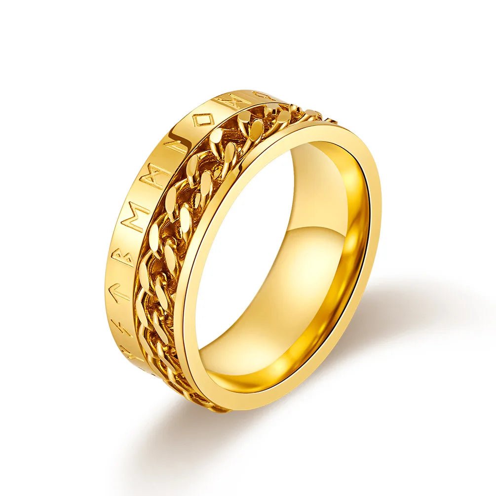Stainless Steel Rotating Anxiety Rings with Roman NumeralsAzizaK