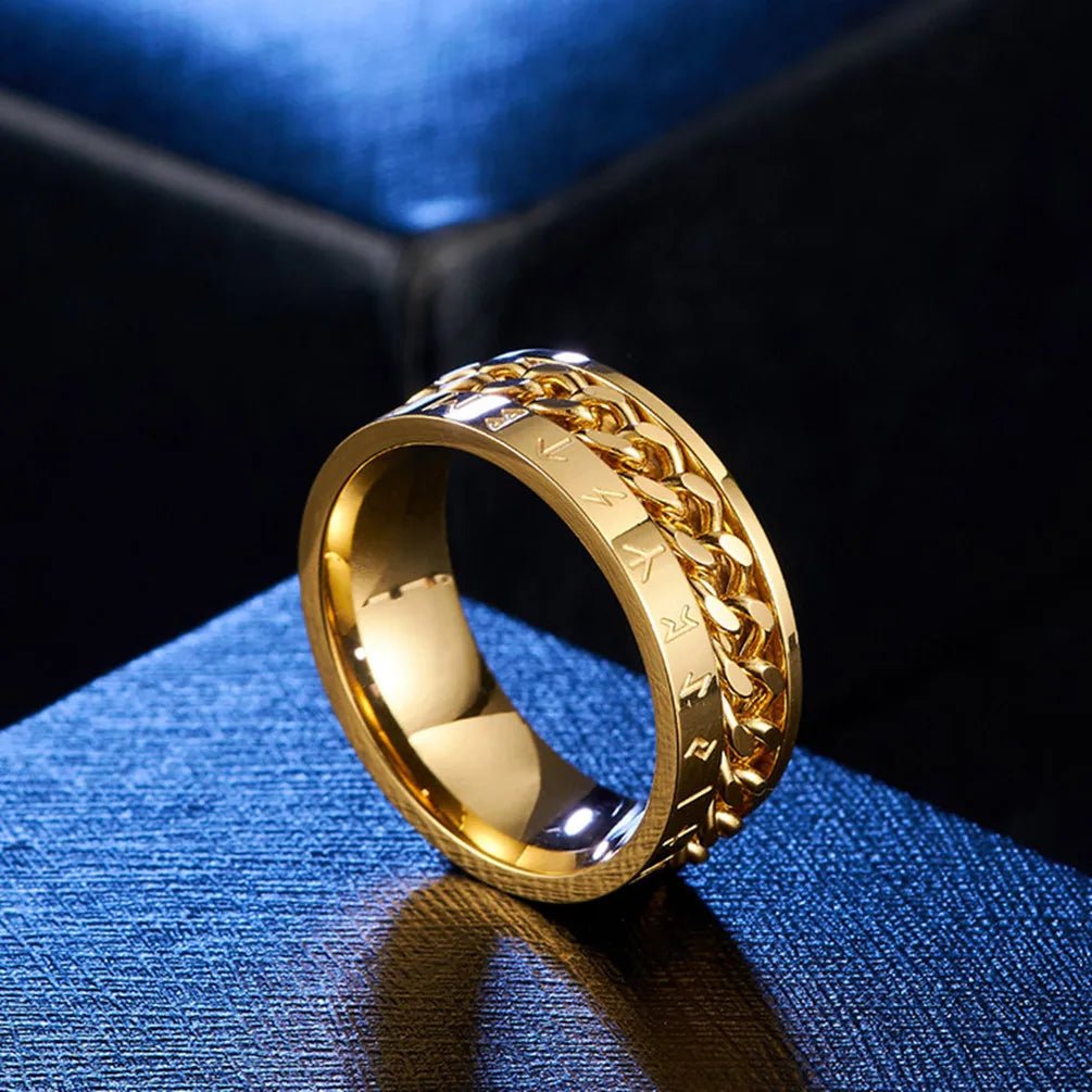 Stainless Steel Rotating Anxiety Rings with Roman NumeralsAzizaK