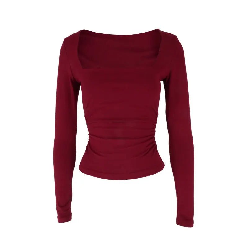 Stylish Solid T-shirt Long Sleeve Casual VersatileAzizaK