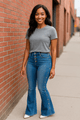 Stylish Tummy Control Flare JeansAzizaK