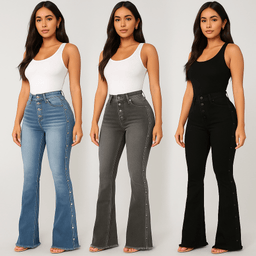 Stylish Tummy Control Flare JeansAzizaK