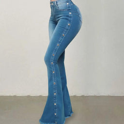 Stylish Tummy Control Flare JeansAzizaK