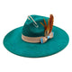Suede fedora hat with heart shaped top, 3.75" brimAzizaK