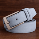 Suede Leather Belt – Genuine Cowhide with Classic Silver BuckleAzizaK