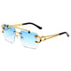 Trendy rectangular rimless sunglassesAzizaK