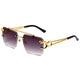Trendy rectangular rimless sunglassesAzizaK