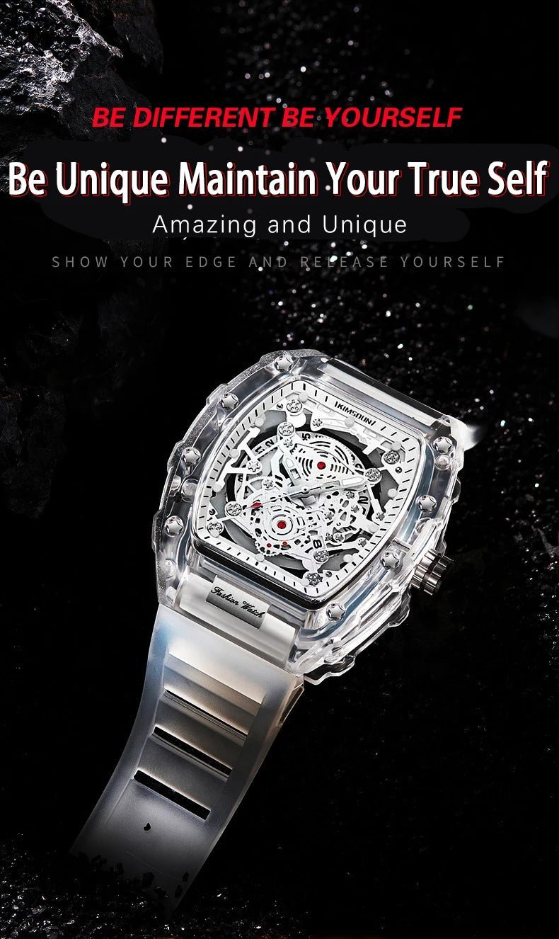 UTHAI BK134 Personalized Transparent Hollow Barrel Quartz WatchAzizaK