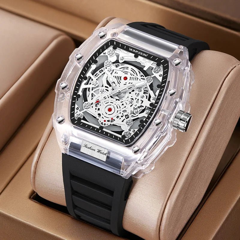 UTHAI BK134 Personalized Transparent Hollow Barrel Quartz WatchAzizaK