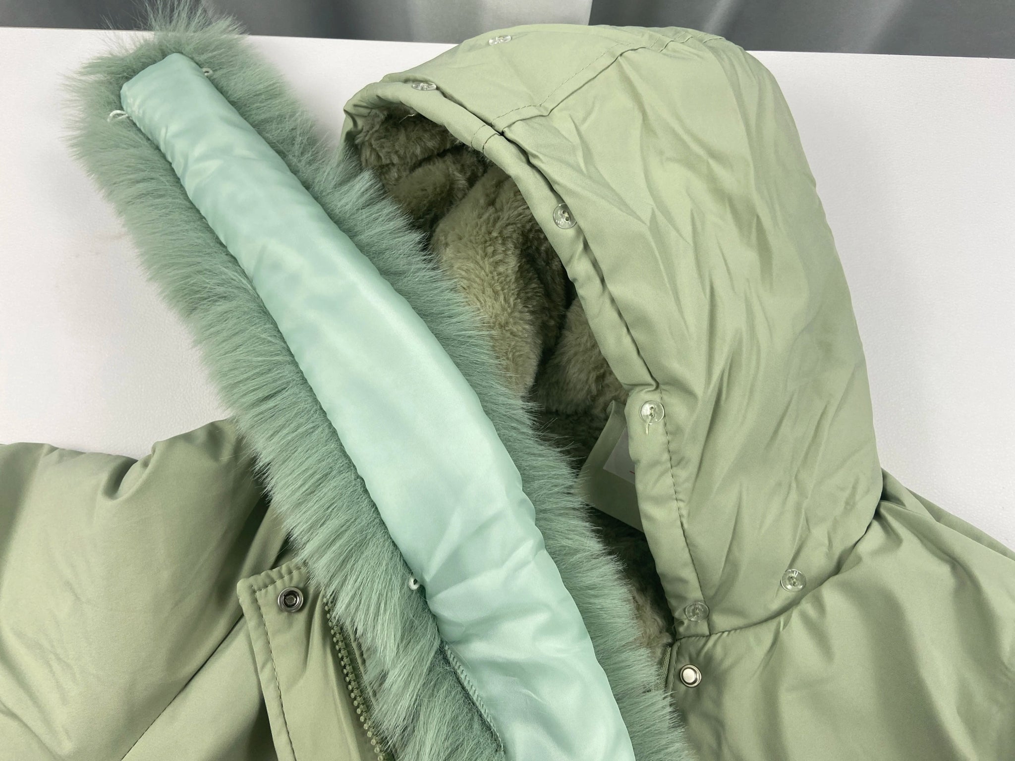 warm padded faux fur coatAzizaK