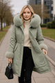 warm padded faux fur coatAzizaK