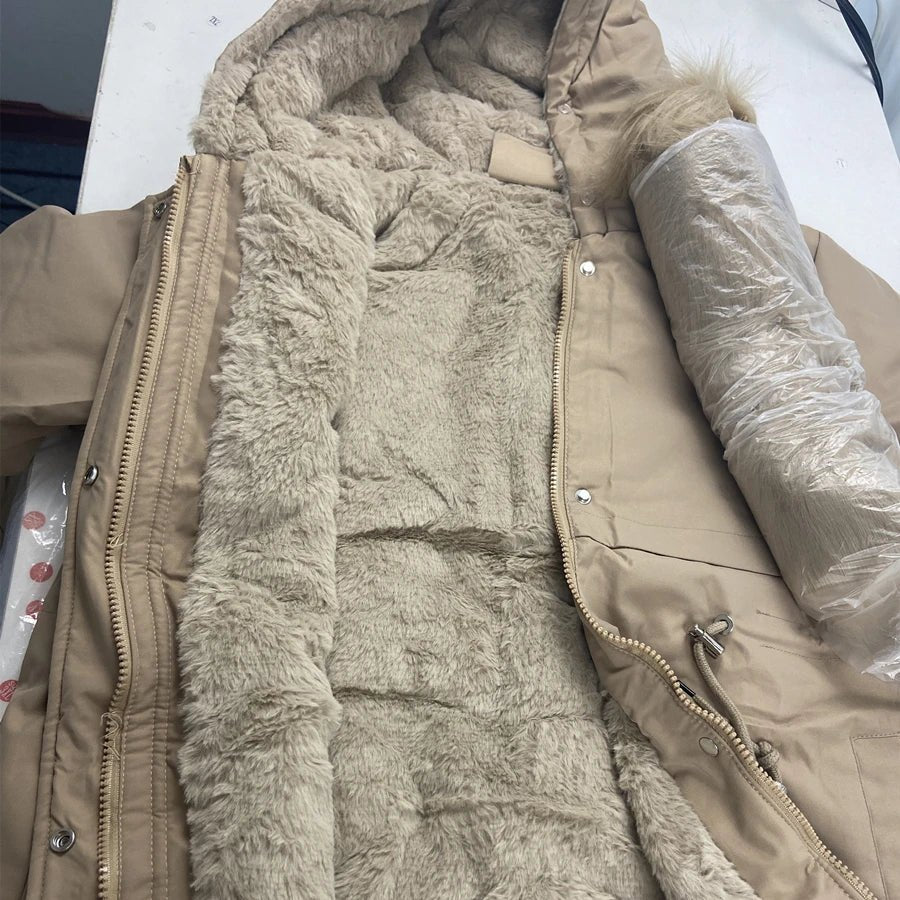 warm padded faux fur coatAzizaK