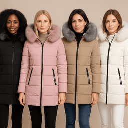 Warm Windproof Winter Coat Hooded Cotton Jacket with Zipper PocketsAzizaK