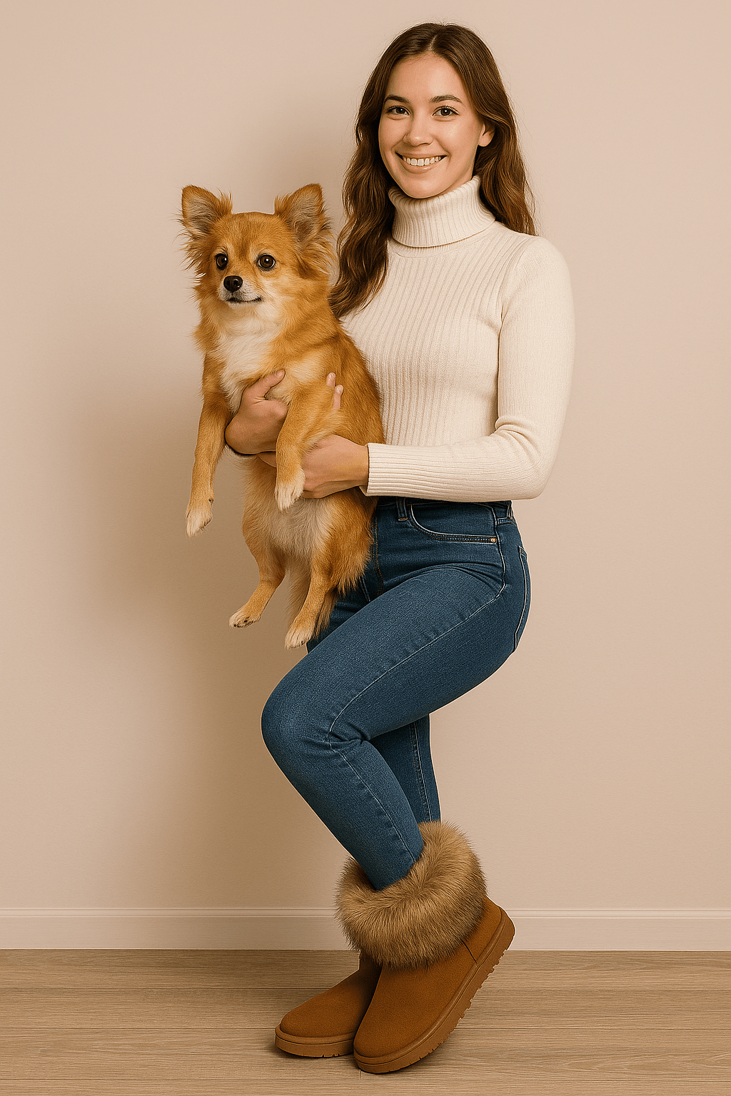 Winter boots with fleece fur trimAzizaK