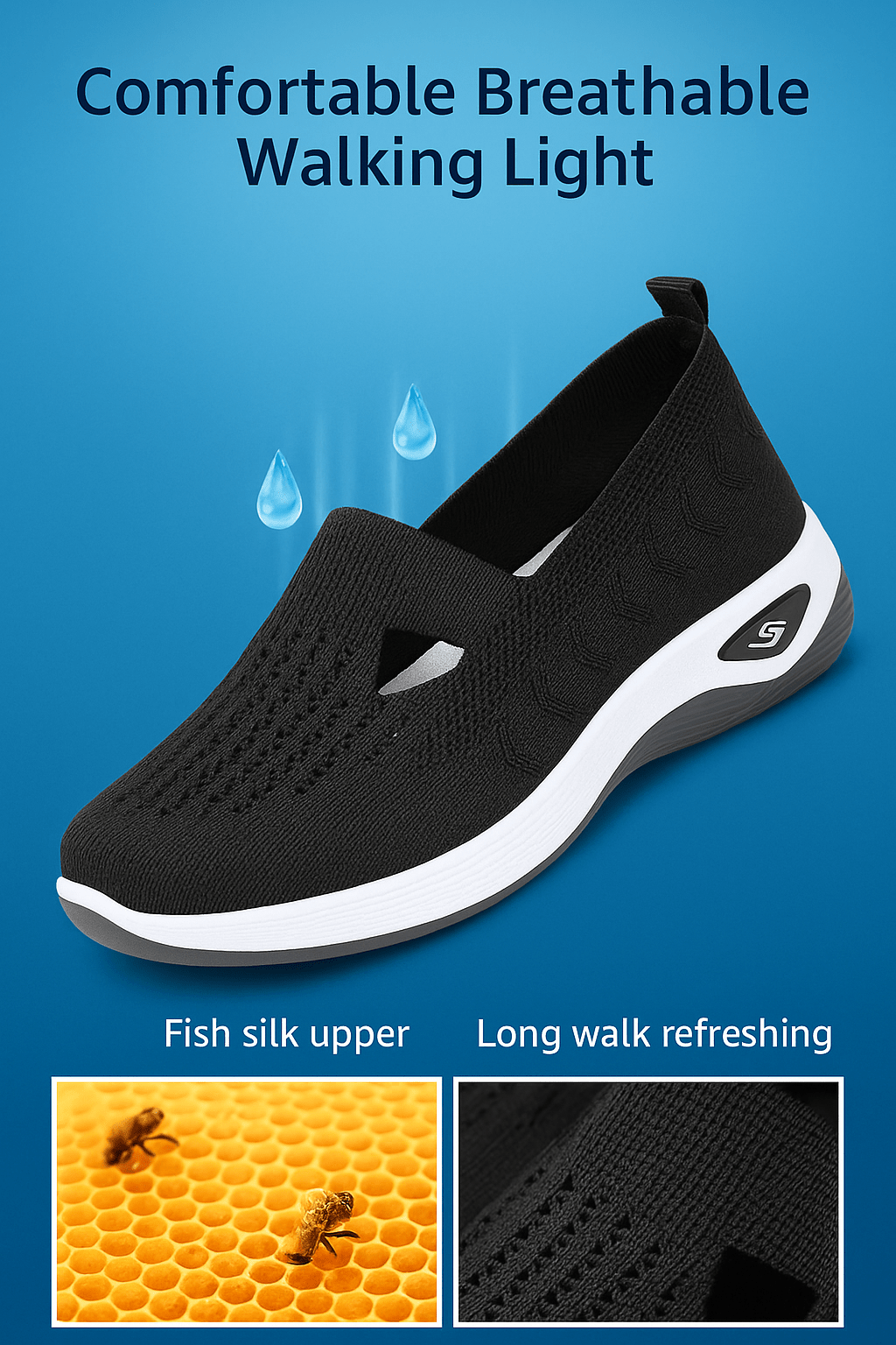 Women's Lightweight Slip - On Walking ShoesAzizaK