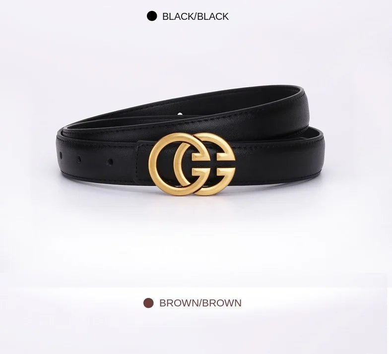 Women’s PU Leather Belt With Moon Temperament ButtonAzizaK