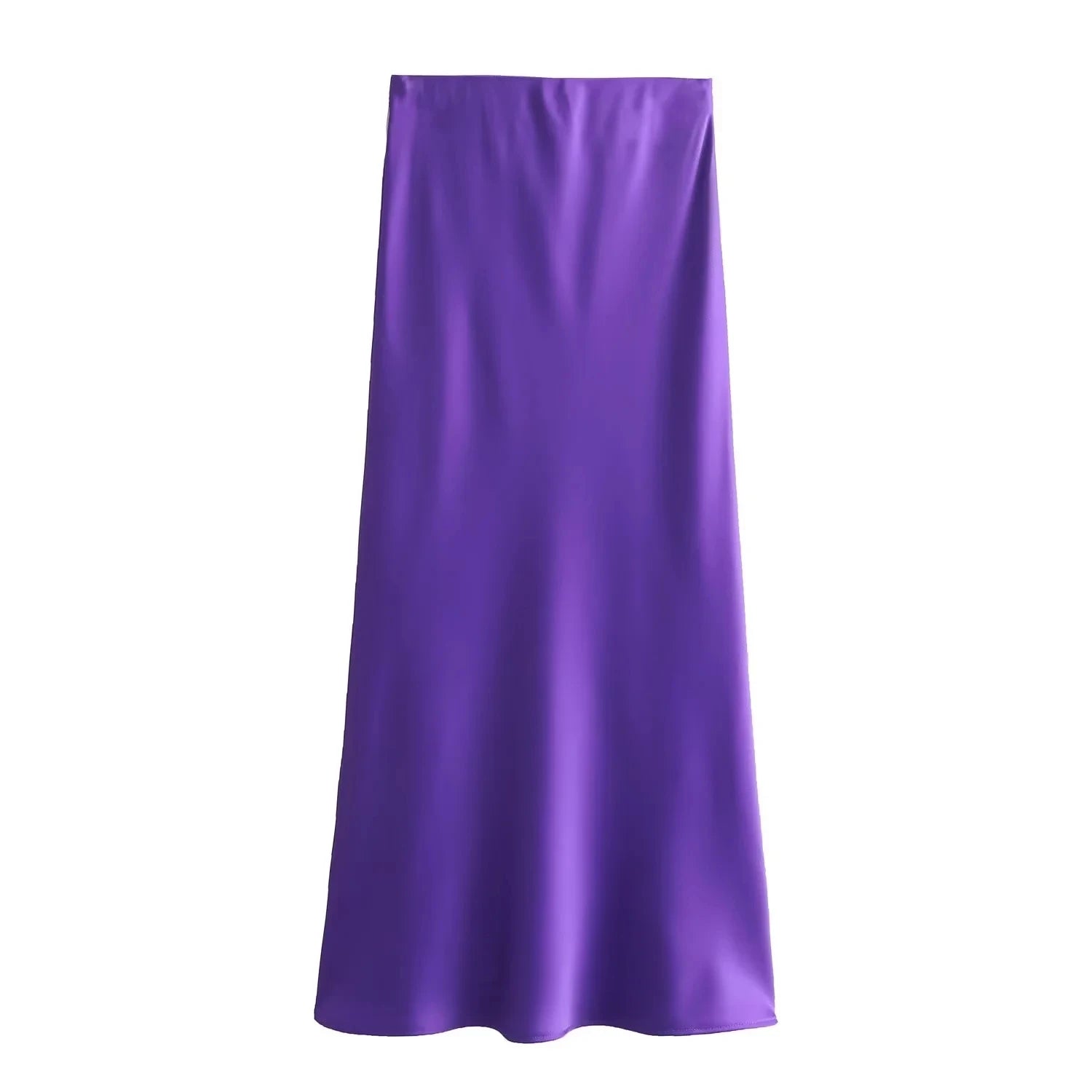 XNWMNZ Flowy Satin Midi SkirtAzizaK
