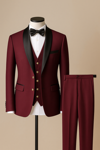 Men’s Slim Fit 3-Piece Suit – Jacket, Vest & Pants | AzizaK