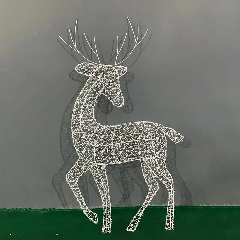 1 - 3pcs LED Iron Garden Lights Elk Deer Christmas Reindeer Shiny Glitter Outdoor Home DecorAzizaK