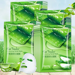 10pcs Natural Aloe Vera Gel Face Mask Remove Acne Control Oil Depth Replenishment Moisturizing Wrapped Mask Shrink PoresAzizaK