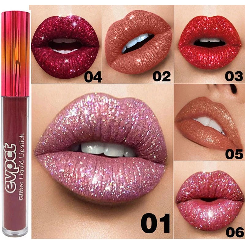 12 Colors Diamond Shiny Long Lasting LipsticksAzizaK