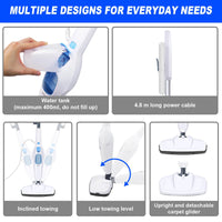 12 in 1 Electric Steam Mop with 120 Degree Rotating Head for Floor Cleaning, 5000W Steam Cleaner, 400ml Water TankAzizaK