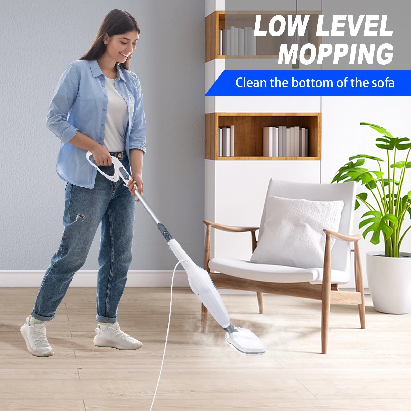 12 in 1 Electric Steam Mop with 120 Degree Rotating Head for Floor Cleaning, 5000W Steam Cleaner, 400ml Water TankAzizaK