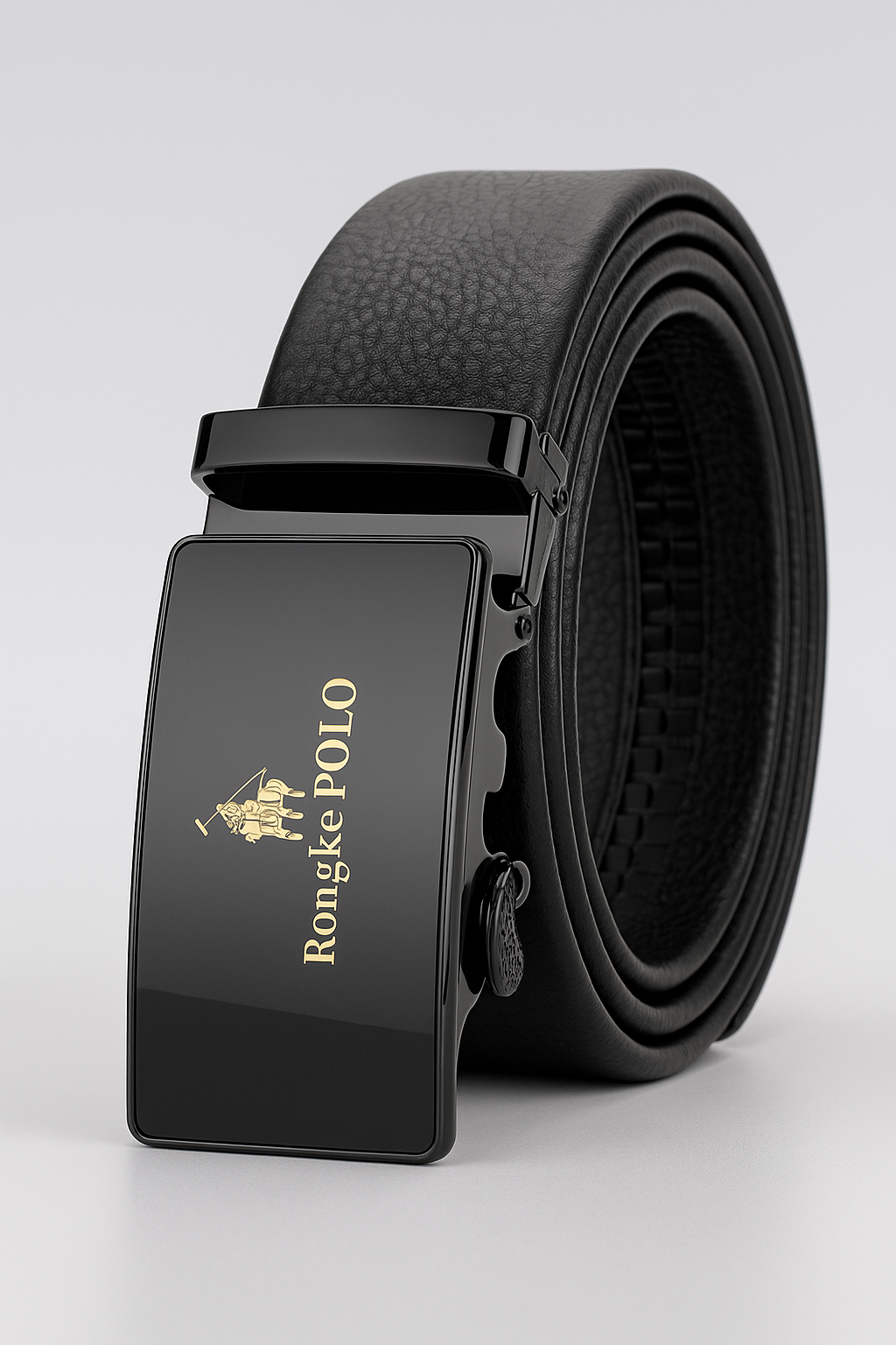 Premium Genuine Leather Men’s Belt with Automatic Ratchet Buckle – Elegant and Durable