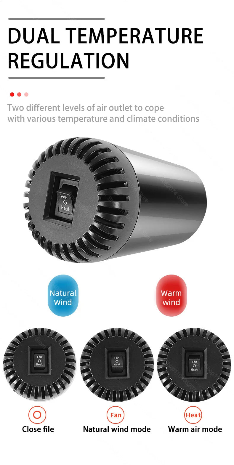 12V 120W Car Heater Fan Portable Electric Auto Windshield DryerAzizaK