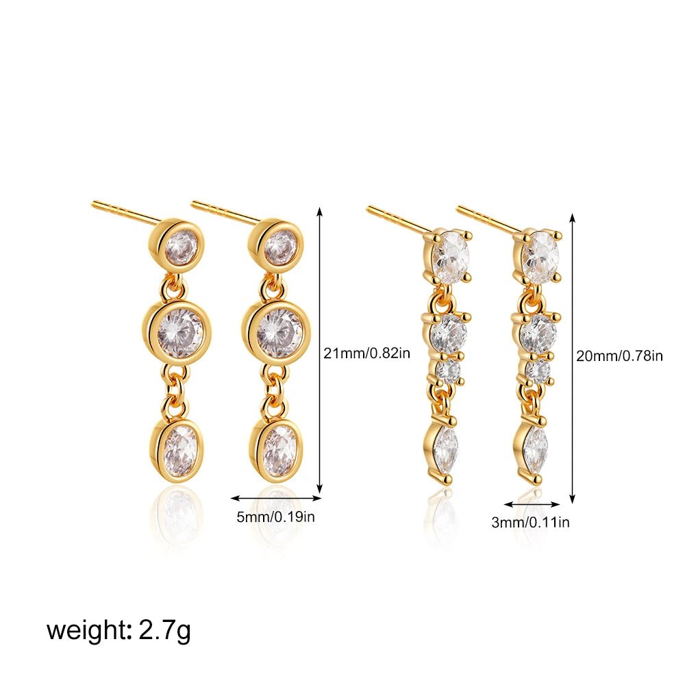 14k Gold Plated Small Zircon Stackable Hoop Earrings SetAzizaK