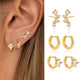 14k Gold Plated Small Zircon Stackable Hoop Earrings SetAzizaK