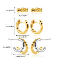 14k Gold Plated Small Zircon Stackable Hoop Earrings SetAzizaK