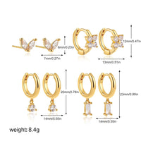 14k Gold Plated Small Zircon Stackable Hoop Earrings SetAzizaK