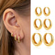 14k Gold Plated Small Zircon Stackable Hoop Earrings SetAzizaK