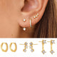 14k Gold Plated Small Zircon Stackable Hoop Earrings SetAzizaK