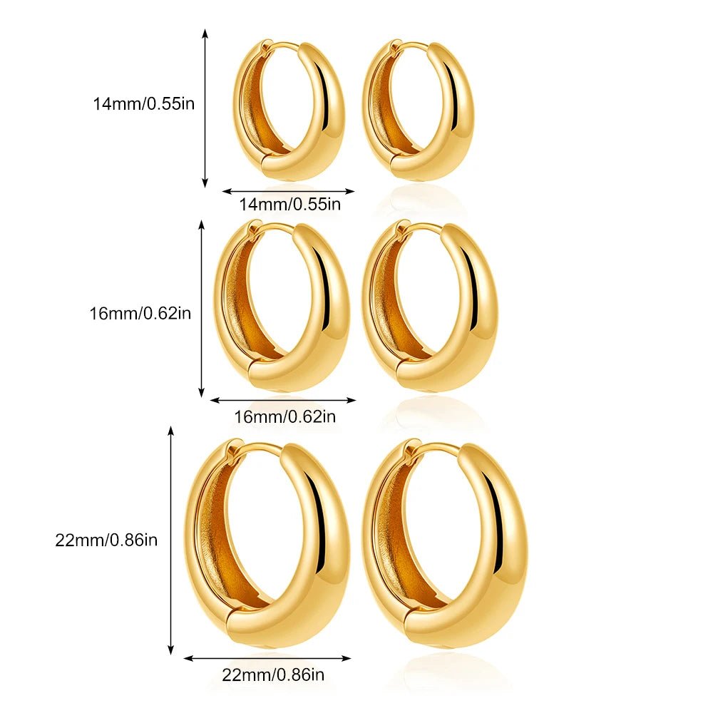 14k Gold Plated Small Zircon Stackable Hoop Earrings SetAzizaK