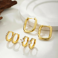 14k Gold Plated Small Zircon Stackable Hoop Earrings SetAzizaK