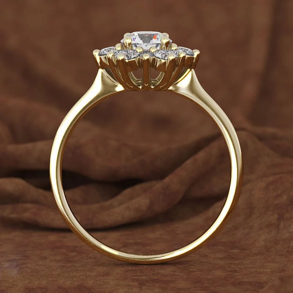 14K Yellow Gold 1.5 Carats Diamond Ring for WomenAzizaK