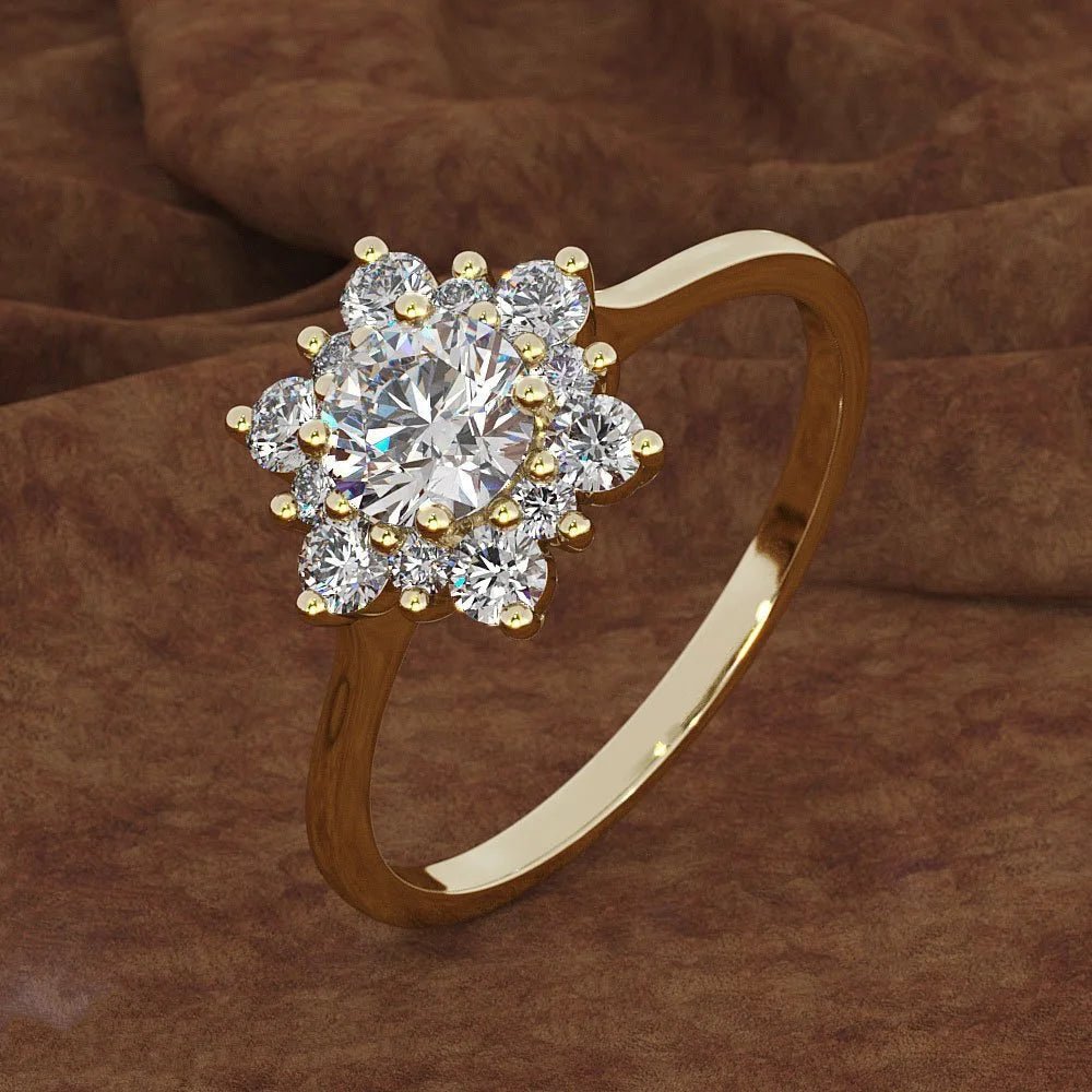 14K Yellow Gold 1.5 Carats Diamond Ring for WomenAzizaK