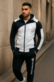 double zipper hooded jacket with pants