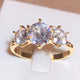 18K Gold Ring Female 925 Stamp Fashion WeddingAzizaK