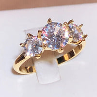 18K Gold Ring Female 925 Stamp Fashion WeddingAzizaK