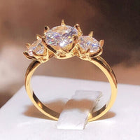 18K Gold Ring Female 925 Stamp Fashion WeddingAzizaK